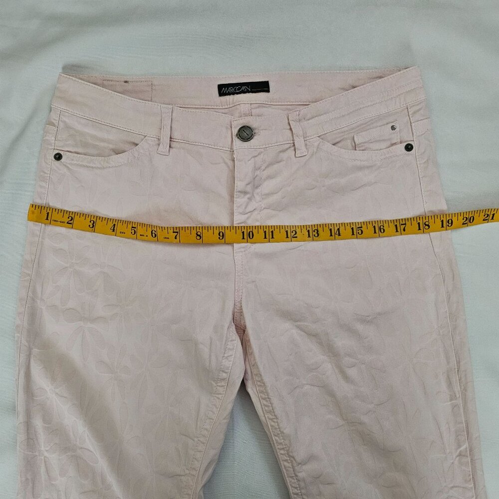 Marc Cain Light Pink Embossed Floral Pattern Slim Fit Pants Women's Size N5/US10 - Picture 14 of 16